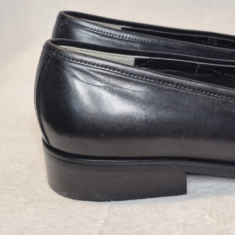 Karen Scott 8.5 Mari Leather Loafer Black & White Tweed Tassel Retro, Texture